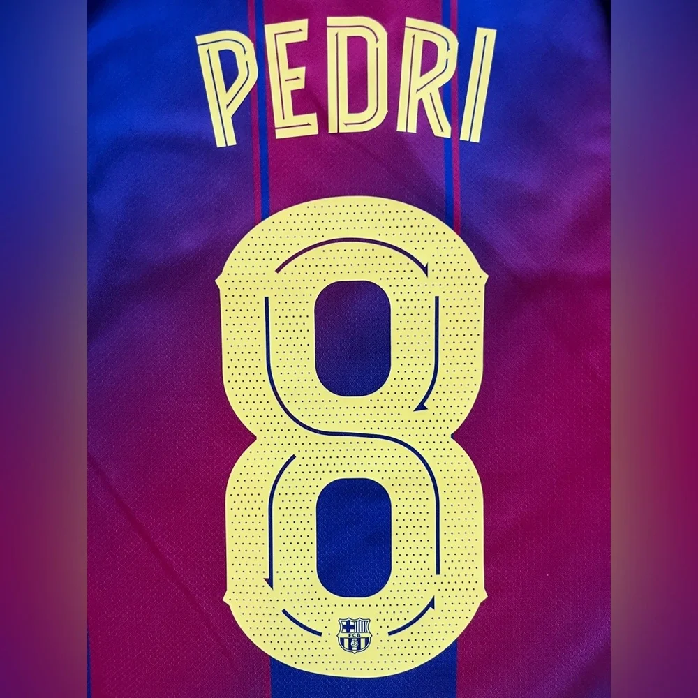 Pedri #8 S-L Barcelona Home Soccer Jersey UCL 2025 Blue - Picture 3 of 5